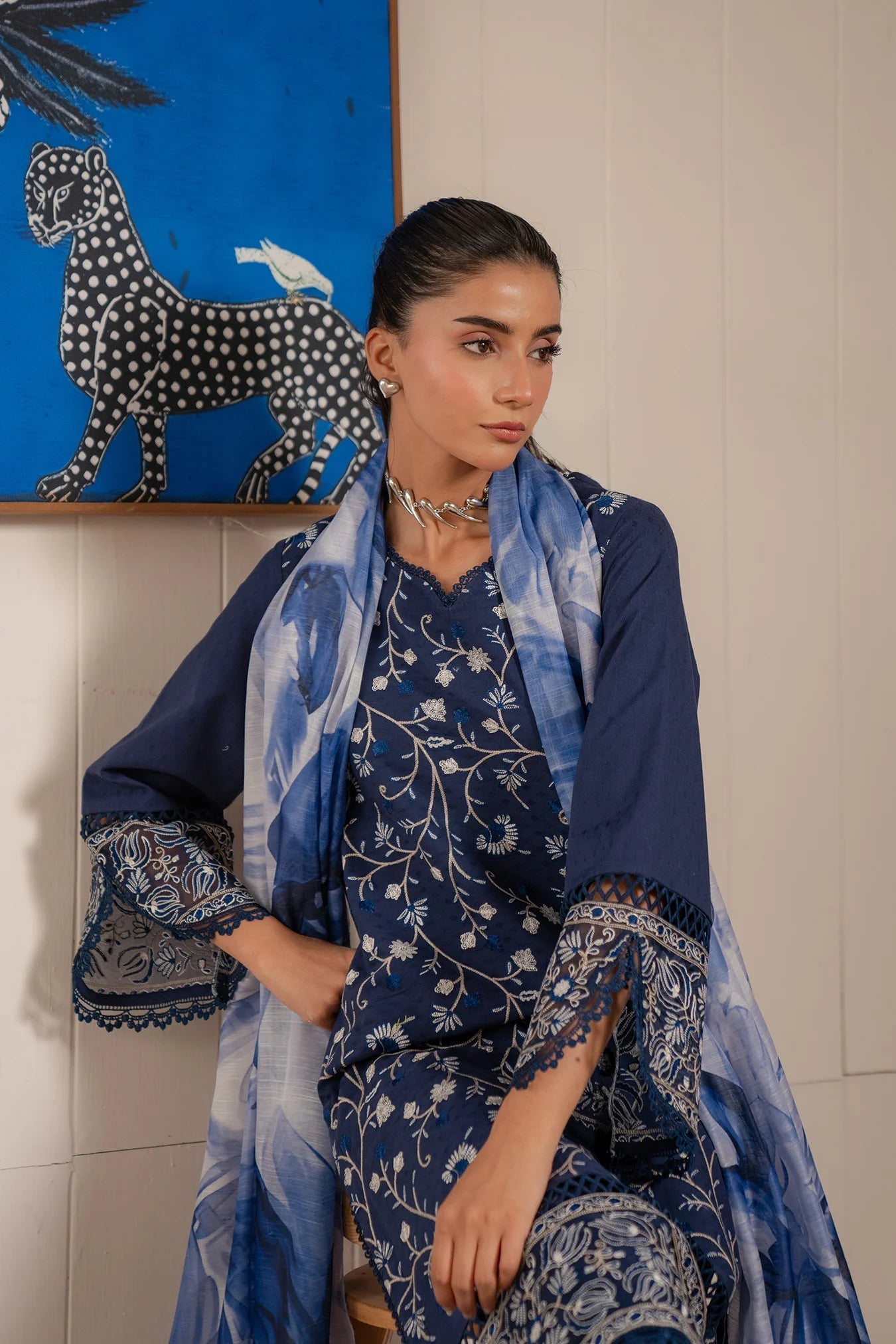 3 Piece Embroidered Lawn Suit Unstitched Summer - 25