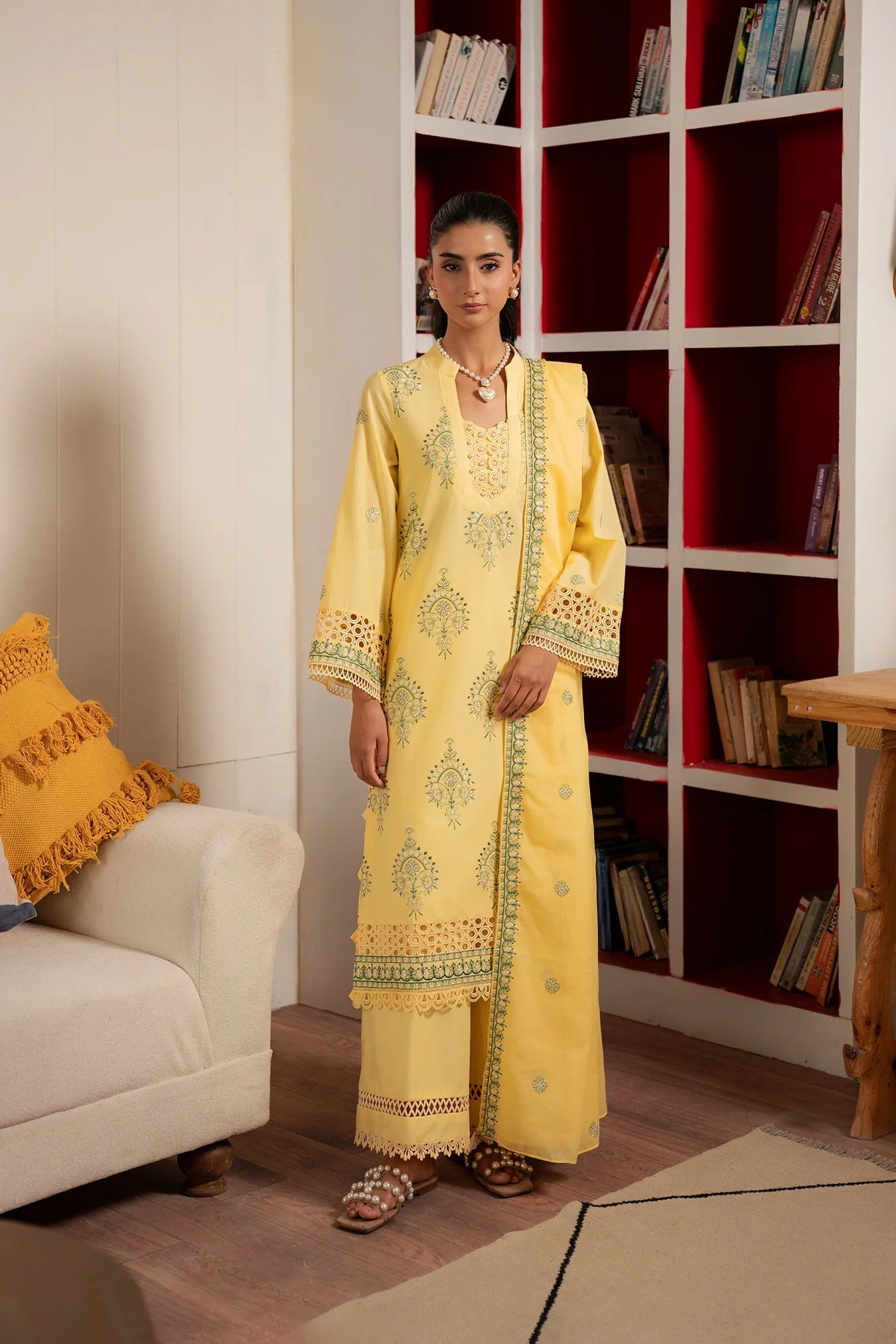 3 Piece Embroidered Lawn Suit Unstitched Summer - 25