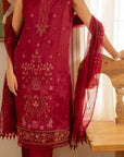 3 Piece Embroidered Raw Silk Suit Unstitched Summer - 25