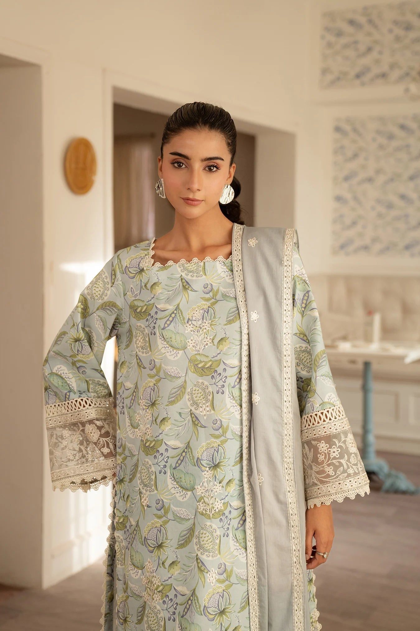 3 Piece Embroidered Lawn Suit Unstitched Summer - 25