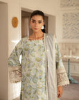 3 Piece Embroidered Lawn Suit Unstitched Summer - 25