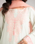 3 Piece Embroidered Raw Silk Suit Pret SS - 26