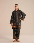 black linen 2 piece suit printed for ladies pakistan