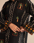 linen 2 piece suit pakistan women black