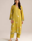 2 Piece Embroidered Linen Suit