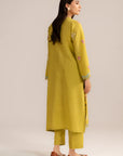 2 Piece Embroidered Linen Suit