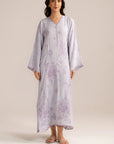 1 Piece Embroidered Raw Silk Kaftan