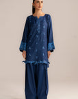 2 Piece Embroidered Raw Silk Suit