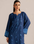 2 Piece Embroidered Raw Silk Suit