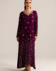 1 Piece Embroidered Raw Silk Kaftan Pret SS - 26