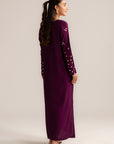 1 Piece Embroidered Raw Silk Kaftan Pret SS - 26
