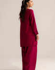 2 Piece Embroidered Linen Suit