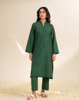 Dark green 2 piece embroidered lawn suit for women Best for Pakistan Independence day