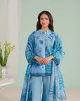 Digital printed 2 Piece Lawn Suit with voile dupatta for stylish women in North Nazimabad Karachi – luxury summer wear