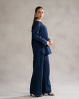 Elegant Blue Textured Co Ord Set for Women – Two Piece Outfit Perfect for Everyday Looks