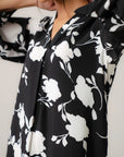 Elegant printed long shirt for girls with floral patterns