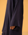 Elegant women’s 2 Piece Linen Suit in navy, perfect for Pakistani fashion trends
