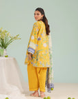 Elegant women’s unstitched lawn suit with cambric trouser and chiffon dupatta, now trending in Divine Gardens and Model Town Sialkot
