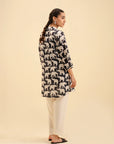 Elephant pattern printed shirt for women – modern and bold outfit.