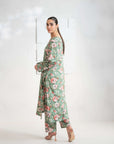 Explore the latest green 2-piece printed linen suit, buy online for a stylish upgrade