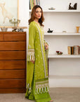 3 Piece Embroidered Linen Suit Unstitched Winter-24