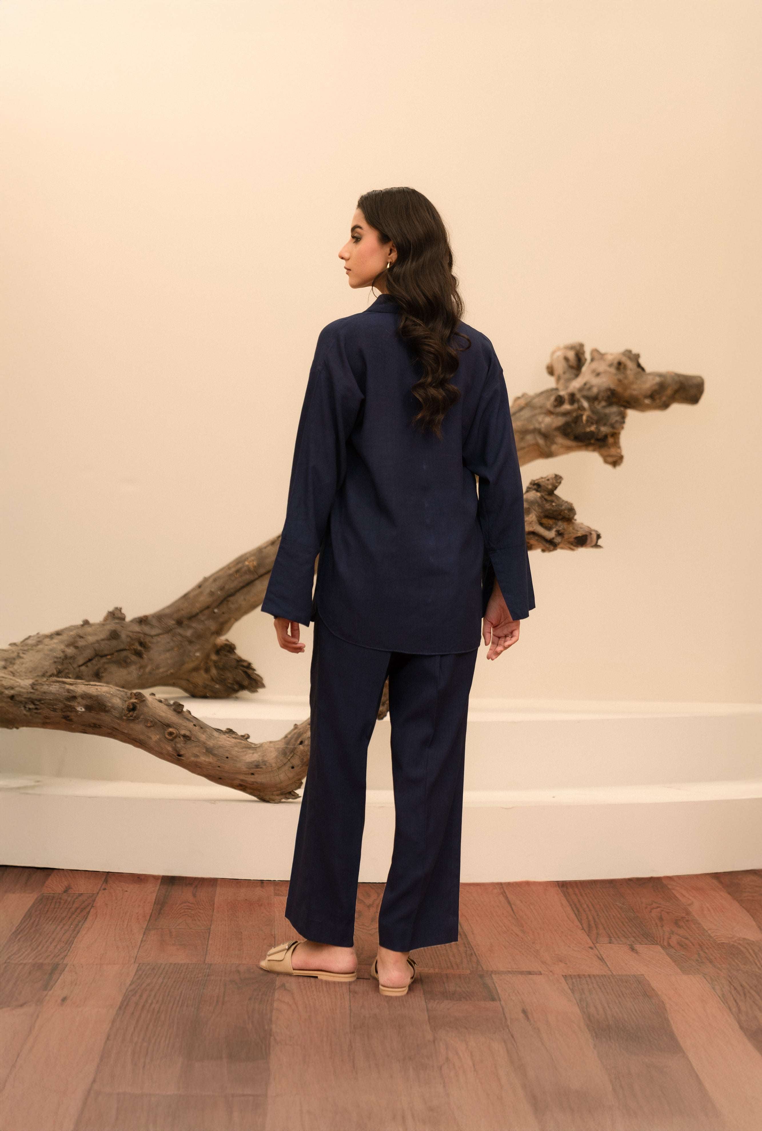 1 Piece Solid Linen Shirt Pret Winter-24