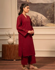 2 Piece Solid Khaddar Suit Pret Winter-24