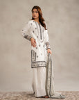 Get monochrome ladies clothing delivered - white 3 piece embroidered lawn suit unstitched fab