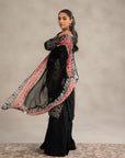 Get monochrome women kurta set delivered - black embroidered lawn 3 piece suit unstitched fab