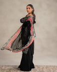 Get monochrome women kurta set delivered - black embroidered lawn 3 piece suit unstitched fab