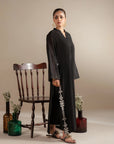 Get muharram collection Karachi - monochrome black outfit embroidered 2 piece lawn suit"