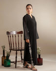 Get muharram collection Karachi - monochrome black outfit embroidered 2 piece lawn suit"