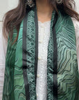 Green Silk Scarf Pret SS - 26