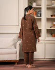 Latest 2 Piece Embroidered Khaddar Suit Brown