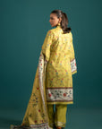 Latest Lawn Suits for Women - Festive & Casual Wear: A must-have Pakistani lawn suit with a fusion of classic and modern prints, enhanced with an elegant French border for a sophisticated appeal.
