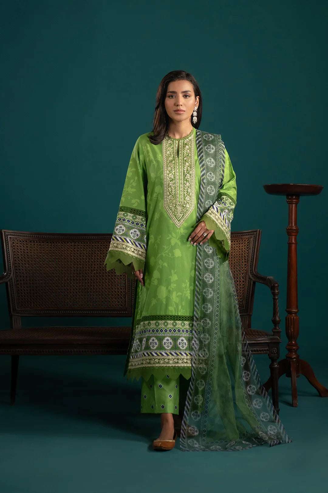 3 Piece Embroidered Lawn Suit Unstitched SS - 25