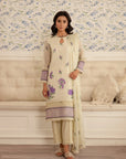 3 Piece Embroidered Cotton Net Suit