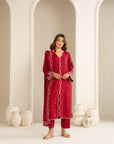 3 Piece Embroidered Linen Suit