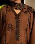 3 Piece Embroidered Linen Suit