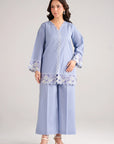 Light blue embroidered lawn suit 2 piece women Beyond East Pakistan