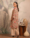 Linen shirt for women – classic Mughal print design on soft fabric for a chic ethnic style.