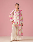 Luxury 2 Piece Embroidered Lawn Suit in Pink with Digital Printed Linen Shirt and Doriya Dupatta – Perfect for Women of Jinnah Town Quetta