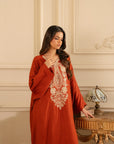 Luxury raw silk kaftan for women festive collection 2025