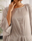 Luxury silk kaftan women grey - embellished sequin dress perfect for special occasions