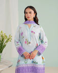 Luxury unstitched lawn suits – digital printed shirt paired with cambric trouser and voile dupatta, ethnic summer fashion for Pakistani ladies