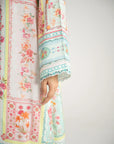 1 Piece Printed Raw Silk Kaftan