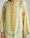 1 Piece Printed Raw Silk Kaftan