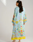 1 Piece Printed Raw Silk Kaftan