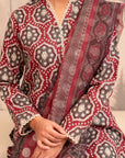 3 Piece Printed Khaddar Suit Pret Winter-24
