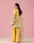 New York women unstitched suits – trendy 3 piece lawn dress featuring digital printed shirt, voile dupatta, and cambric trouser, ethnic wear for summer